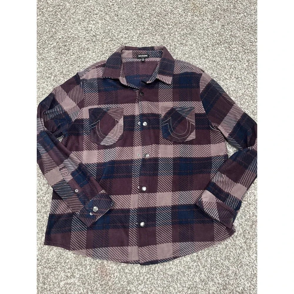 Men's True Religion‎ Fleece Shacket Flannel Sz XL (2047)